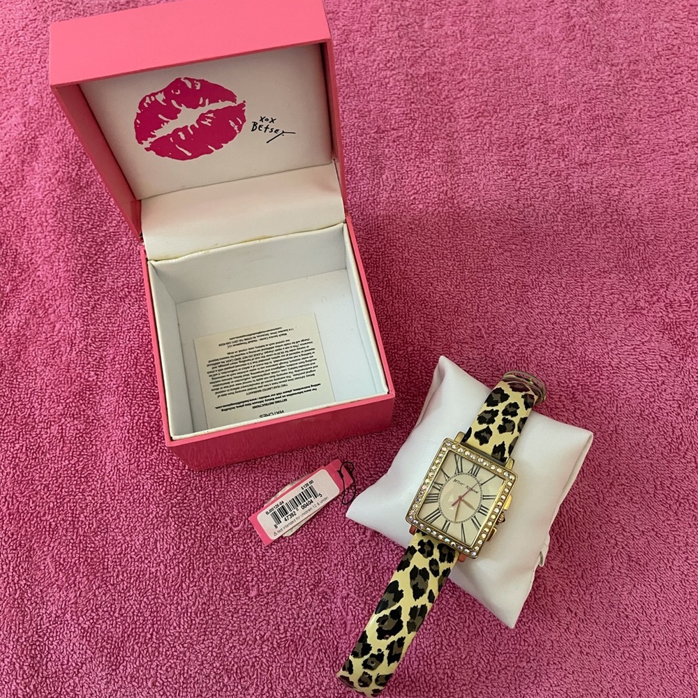 Betsey Johnson Leopard with Stones Women Watch
